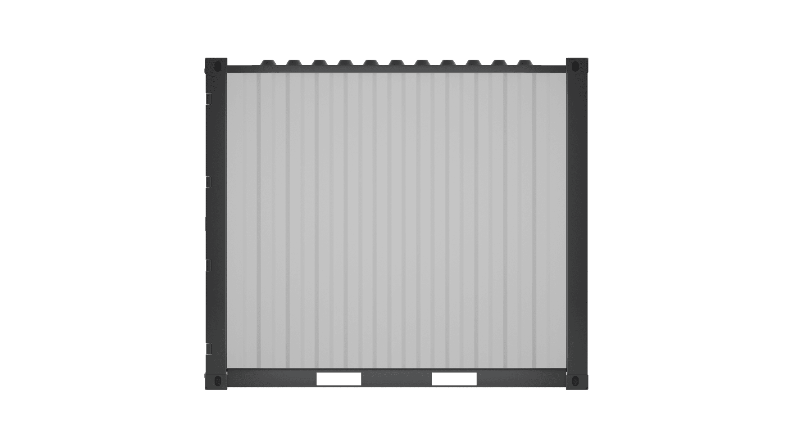 Open side view of the container interior