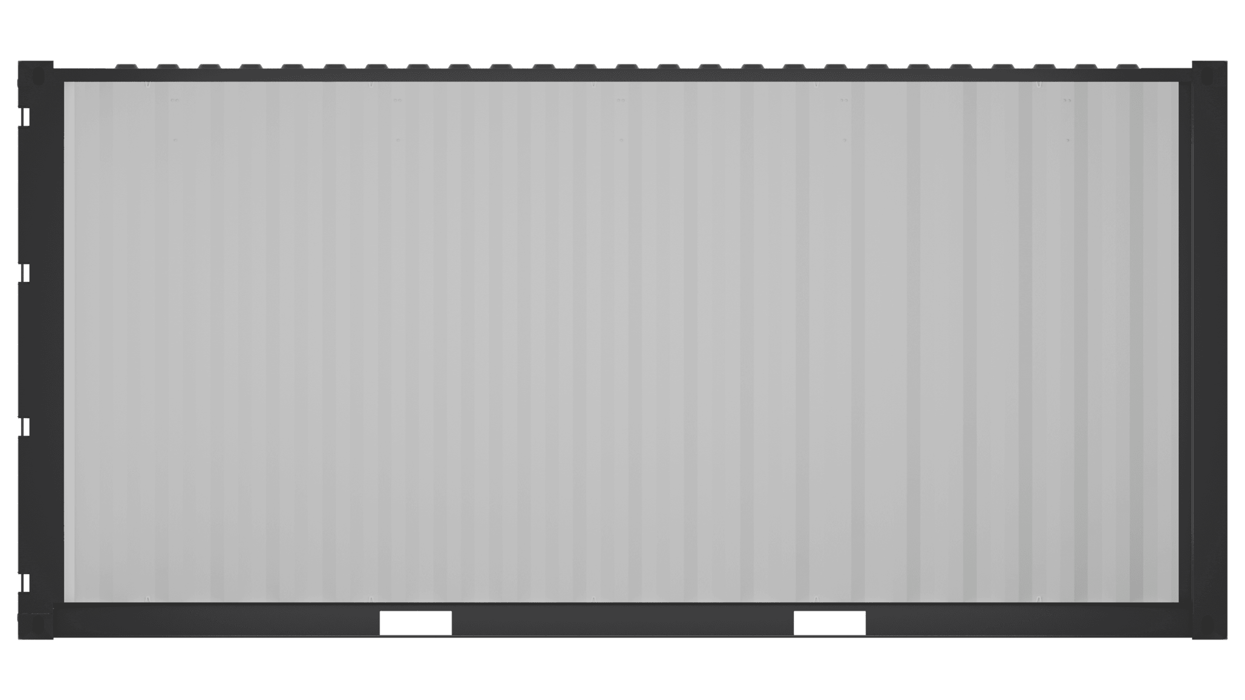 Open side view of the container interior